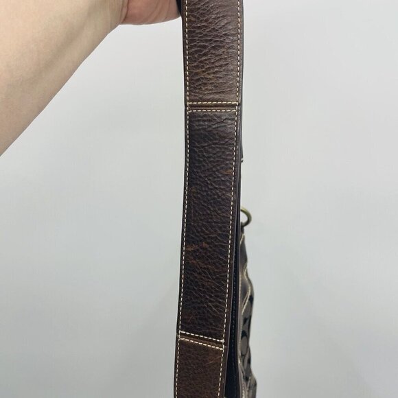 Coach Signature Logo Canvas/Leather Crossbody Shoulder Bag Purse Brown E06U-1040 - Picture 11 of 16